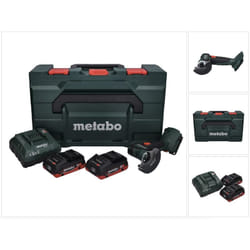 Metabo Meuleuse d'angle sans fil CC 18 LTX Brushless + 2x Batteries 4,0Ah + Chargeur + Coffret de transport MetaLoc