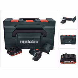 Contenu de la livraison: - 1x Metabo Meuleuse d'angle sans fil CC 18 LTX Brushless - 1x Batterie Metabo LiHD 4,0 Ah (62536700 ...