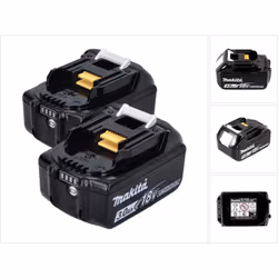 Contenu du paquet: - 2x Makita BL 1830 B Batteries 3,0Ah 18V Description du produit: La batterie BL1830B de 3,0 Ah du fabrica ...