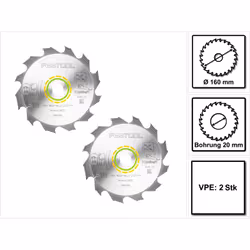 Contenu de la livraison: - 2x Festool Panther lame de scie circulaire PW12 bois 160 x 1,8 x 20 mm 160 mm 12 dents ( 500460 )  ...