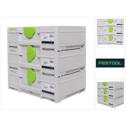 SYS3 m 137 Set de Coffrets Systainer 396 x 296 x 137 mm - 10,4 l (3x 204841) - Festool