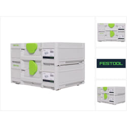 SYS3 m 137 Set de Coffrets Systainer 396 x 296 x 137 mm - 10,4 l (2x 204841) - Festool