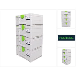 SYS3 m 187 Set de coffrets Systainer 396 x 296 x 187 mm - 15,9 l (4x 204842) - Festool