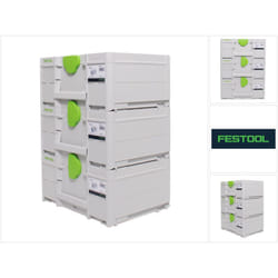 SYS3 m 187 Set de Coffrets Systainer 396 x 296 x 187 mm - 15,9 l (3x 204842) - Festool