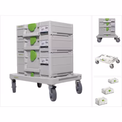 Contenu du paquet: - 1x Festool SYS-RB Planche à roulettes (Rollerboy) (204869) - 1x Coffret Systainer³ Festool SYS3 M 112 (2 ...
