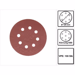 Contenu du paquet: - 100x Makita P-43642 Disque Abrasif velcro 125 mm K80 Description du produit: Le Disque Abrasif velcro P- ...