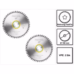 Contenu du paquet: - 2x Festool HW Lames de scie circulaire 190 x 2,4 mm - Fast Fix W48 Description du produit: Festool propo ...