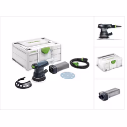 Contenu du paquet: - 1x Festool ETS 125 Ponceuse excentrique - 1x Plateau de ponçage StickFix 125 mm W-HT (souple-HT) moyen - ...