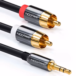 deleyCON MK317 câble audio 10 m 3,5mm 2 x RCA Noir