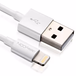 deleyCON USB - Lightning, 0,5 m, Lightning, USB A, Blanc, Droit, Droit