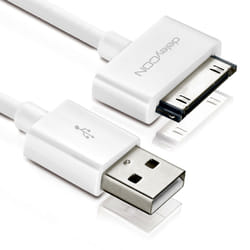 deleyCON USB - 30 Pin câble de téléphone portable Blanc 2 m USB A Apple 30-pin