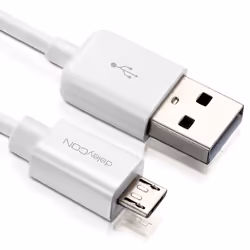 deleyCON USB - micro USB, 3 m, USB A, Micro-USB B, USB 2.0, Mâle/Mâle, Blanc