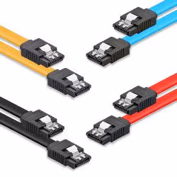 deleyCON S-ATA 3 SET 6Gbit/s 4x, SATA III, SATA 7-pin, SATA 7-pin, Mâle/Mâle, Noir, Bleu, Rouge, Jaune, Droit