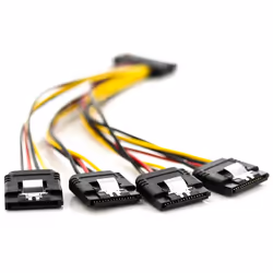 deleyCON MK1583 câble SATA 0,15 m Noir, Bleu, Rouge, Jaune