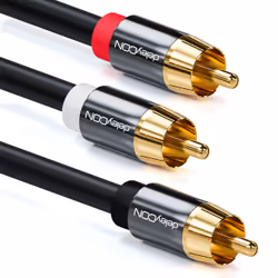 deleyCON MK3441, RCA, Mâle, 2 x RCA, Mâle, 2 m, Noir
