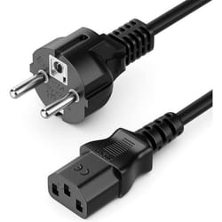 deleyCON 2m Câble dalimentation Cordon dalimentation Noir