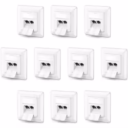 deleyCON 10x CAT6a Prise Réseau 2x RJ45 Femelle Blindé Montage Encastré 10 Gbit Ethernet Réseau Boîte LAN Câble Patch Câble R ...