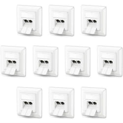 deleyCON 10x CAT6a Prise Réseau 2x RJ45 Femelle Blindé Montage Encastré 10 Gbit Ethernet Réseau Boîte LAN Câble Patch Câble Résea