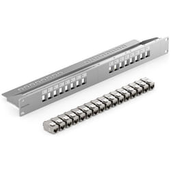 Panneau de Brassage - DELEYCON - Kit 16 Ports Modulaire 1U 19 - RJ45 CAT6a - 10 Gbit/s - Installation Rack