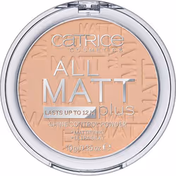 CATRICE All Matt Plus – Shine Control, Universel, Sand Beige, Beige, Pot, Poudre compacte, Mat