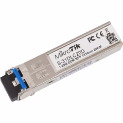Mikrotik S-31DLC20D, 1250 Mbit/s, SFP, LC, 20000 m, 1310 nm, RB260GS,RB2011LS, RB2011LS-IN, RB2011UAS-IN, RB2011UAS-RM, RB201 ...