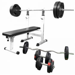 Gorilla Sports 101206-00022-0048 banc de musculation Noir, Blanc