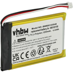 vhbw Batterie compatible avec TomTom Eclipse, AVN4430, TNS410 GPS, appareil de navigation (1200mAh, 3,7V, Li-ion)