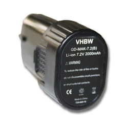 Vhbw - Batterie compatible avec Makita CL072D, CL072DZ, CL072DS, CL070, CL070DS, CL070D, CL072, CL070DZ outil électrique (2000 mAh, Li-ion, 7,2 v)