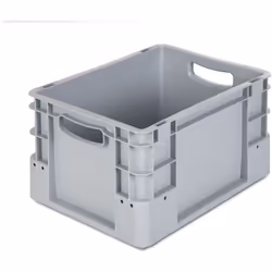 Bac industriel pour charges lourdes, capacité 20 l, L x l x h 400 x 300 x 220 mm, lot de 5, gris. Produit livré = monté. Capa ...