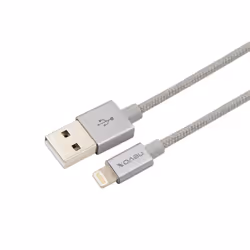 nevox 1530, 2 m, Lightning, USB A, Gris, Argent, Droit, Droit