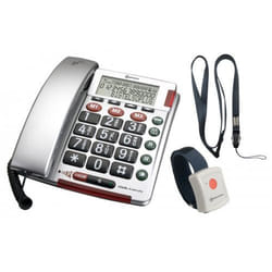 Amplicom BigTel 50 Alarm Plus Téléphone analogique Identification de l'appelant Argent