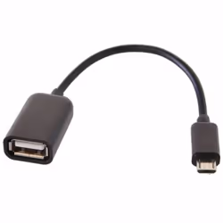 Câble Adaptateur USB OTG - REEKIN - Micro USB B vers USB A - 020 m - Compatible Samsung - Noir