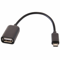 Câble Adaptateur USB OTG - REEKIN - Micro USB B vers USB A - 020 m - Compatible Samsung - Noir