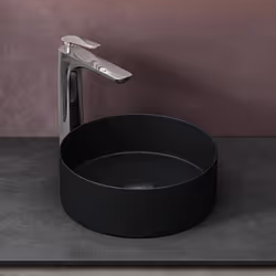 Sogood Lavabo Vasque à Poser Noir Mat 31x31x11 cm Lave Mains Rond en Céramique Revêtement NANO Easy Clean Bruxelles203