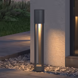 Sogood Lampe LED sur Pied Extérieure 10W avec LED Lampe Jardin Étanche IP65 3000K Light Extérieure Gris NeoForge 70cm