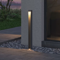 Sogood Lampe LED sur Pied Extérieure 5W avec LED Lampe Jardin Étanche IP65 3000K Light Extérieure Gris BaldersLights 6x6x80cm