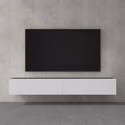 doporro Meuble TV Bas 200cm Armoire TV Gris Noir Mat + Blanc Mat Table de Télévision Salon avec Portes Meuble TV Suspendu MBT ...