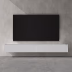 doporro Meuble TV Bas 240cm Armoire TV Gris Noir Mat + Blanc Mat Table de Télévision Salon avec Portes Meuble TV Suspendu MBT ...