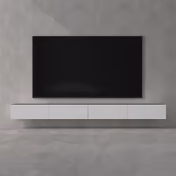 doporro Meuble TV Bas 320cm Armoire TV Gris Noir Mat + Blanc Mat Table de Télévision Salon avec Portes Meuble TV Suspendu MBT ...