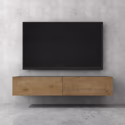 doporro Meuble TV Bas 160cm Armoire TV Gris Noir Mat + Marron Clair Table de Télévision Salon avec Portes Meuble TV Suspendu  ...