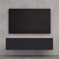 doporro Meuble TV Bas 120cm Armoire TV Marron Clair + Gris Noir Mat Table de Télévision Salon avec Porte Meuble TV Suspendu M ...