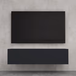 doporro Meuble TV Bas 120cm Armoire TV Gris Noir Mat Table de Télévision Salon avec Porte Meuble TV Suspendu MBTV02
