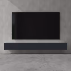 doporro Meuble TV Bas 280cm Armoire TV Gris Noir Mat Table de Télévision Salon avec Portes Meuble TV Suspendu MBTV02