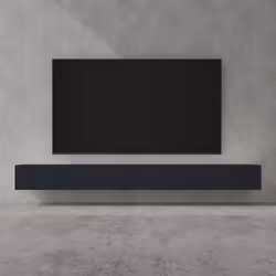 doporro Meuble TV Bas 300cm Armoire TV Gris Noir Mat Table de Télévision Salon avec Portes Meuble TV Suspendu MBTV02