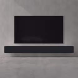 doporro Meuble TV Bas 320cm Armoire TV Gris Noir Mat Table de Télévision Salon avec Portes Meuble TV Suspendu MBTV02