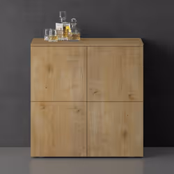 Sogood Buffet Commode 76cm Meuble de Rangement Chêne Clair Placard Salon Salle à Manger 4 Portes Schrank04