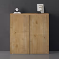 Sogood Buffet Commode 100cm Meuble de Rangement Chêne Clair Placard Salon Salle à Manger 4 Portes Schrank04