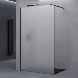 Paroi de douche à litalienne opaque Sogood Bremen1VS - Verre de sécurité 8mm - Profilé noir - 140x200cm