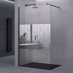 Paroi de douche à l'italienne design doporro Bremen02DM | Dimensions: 140x200cm (Largeur x Hauteur) Verre de sécurité de 10mm ...