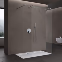 Sogood Paroi de Douche à Litalienne Transparent 140cm Pare-douche Verre de Sécurité 8mm 138x200 2 Stabilisateurs Bremen01K